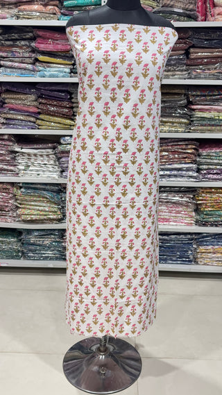 Handblock Cotton Suit Material with Cotton Dupatta