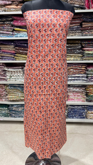 Cotton Handblock Office Wear Suit fabric with Kota doria Dupatta