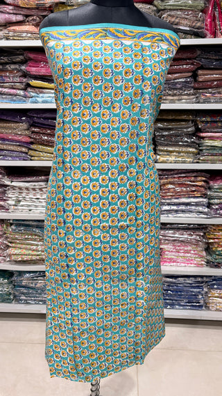 Cotton Handblock Office Wear Suit fabric with Kota doria Dupatta