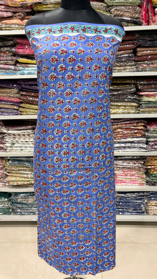 Cotton Handblock Office Wear Suit fabric with Kota doria Dupatta