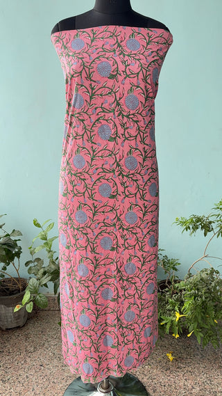 Handblock Cotton Suit Material with Cotton Dupatta