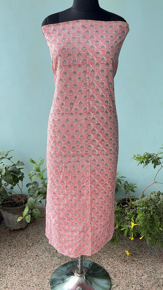 Handblock Cotton Suit Material with Cotton Dupatta