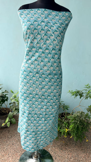 Cotton Handblock Office Wear Suit fabric with Kota doria Dupatta