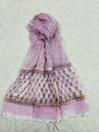 Cotton Handblock Office Wear Suit fabric with Kota Doria Dupatta