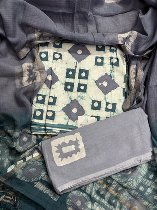 Cotton Handblock Office Wear Suit fabric with Kota Doria Dupatta