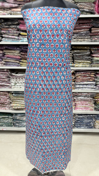 Cotton Handblock Office Wear Suit fabric with Kota doria Dupatta
