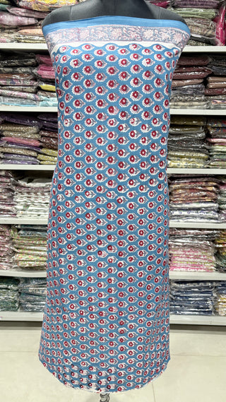 Cotton Handblock Office Wear Suit fabric with Kota doria Dupatta