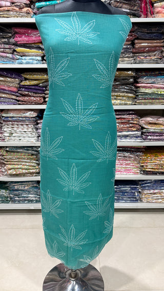 Print Hand block kota doria suit set for office wear (with extra lining included)