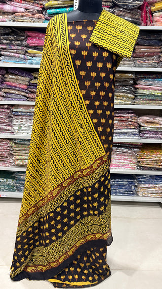 Handblock Cotton Suit Material with Cotton Dupatta