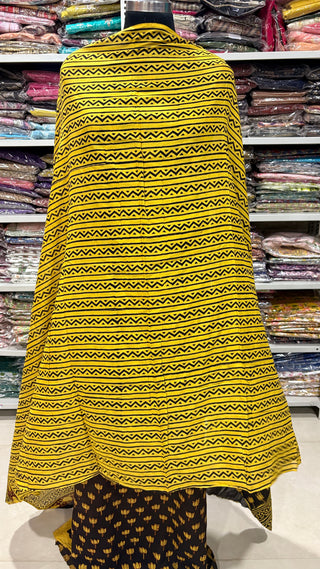 Handblock Cotton Suit Material with Cotton Dupatta