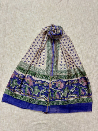 Handblock Chanderi Suit Material with Chanderi Dupatta