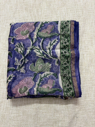 Handblock Chanderi Suit Material with Chanderi Dupatta