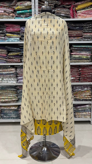 Handblock Cotton Suit Material with Cotton Dupatta