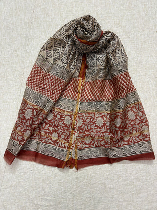 Handblock Chanderi Suit Material with Chanderi Dupatta