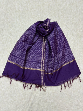 Handblock Chanderi Suit Material with Chanderi Dupatta