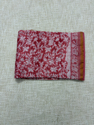 Handblock Chanderi Suit Material with Chanderi Dupatta