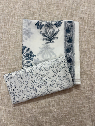 Cotton Handblock Office Wear Suit fabric with Kota Doria Dupatta