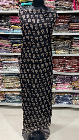 Print Hand block kota doria suit set for office wear (with extra lining included)