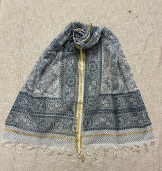 Cotton Handblock Office Wear Suit fabric with Kota Doria Dupatta