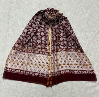 Handblock Chanderi Suit Material with Chanderi Dupatta
