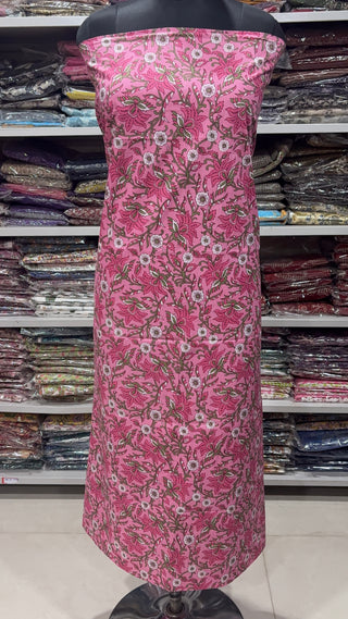 Handblock Cotton Suit Material with Cotton Dupatta