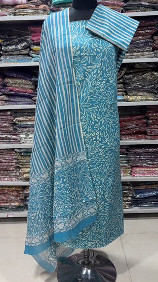 Handblock Cotton Suit Material with Cotton Dupatta