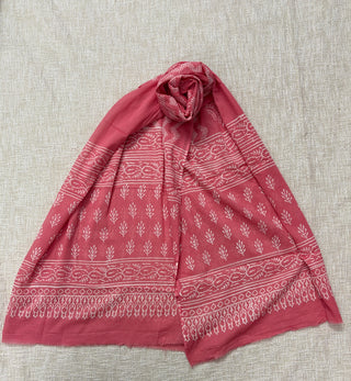 Handblock Cotton Suit Material with Cotton Dupatta