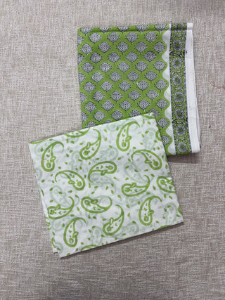 Handblock Cotton Suit Material with Cotton Dupatta