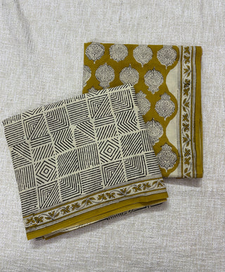 Handblock Cotton Suit Material with Cotton Dupatta