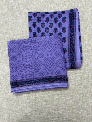 Handblock Cotton Suit Material with Cotton Dupatta