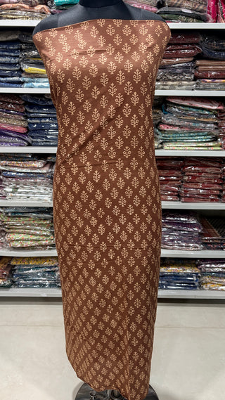Cotton Handblock Office Wear Suit fabric with Kota doria Dupatta