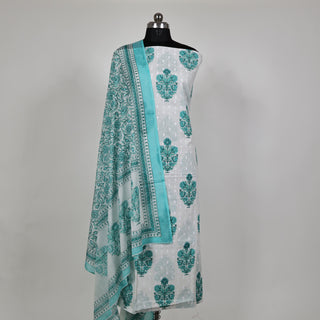 Handloom Cotton Office Wear Suit with Block Prints