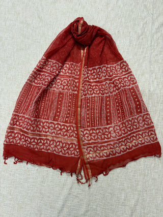 Cotton Handblock Office Wear Suit fabric with Kota Doria Dupatta