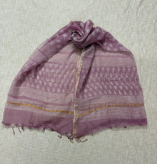 Cotton Handblock Office Wear Suit fabric with Kota Doria Dupatta