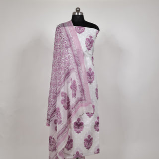 Handloom Cotton Office Wear Suit with Block Prints