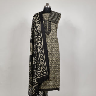 Black Pure Cotton Suit with Embroidery and Bead work