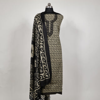 Black Pure Cotton Suit with Embroidery and Bead work