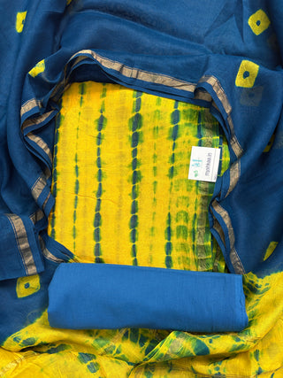 Handblock Chanderi Suit Material with Chanderi Dupatta