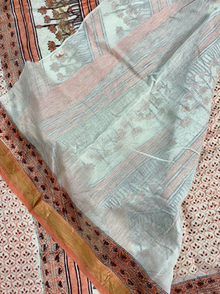 Maheshwari Silk Saree with Unstitched Blouse Piece