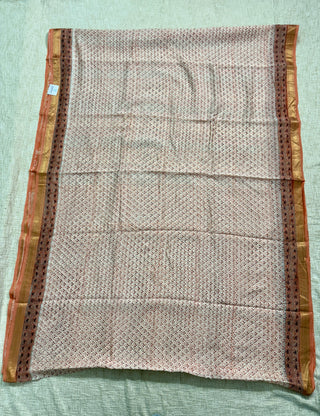 Maheshwari Silk Saree with Unstitched Blouse Piece