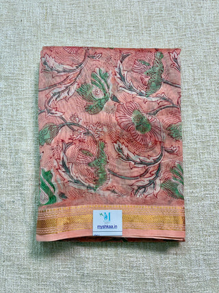 Maheshwari Silk Saree with Unstitched Blouse Piece