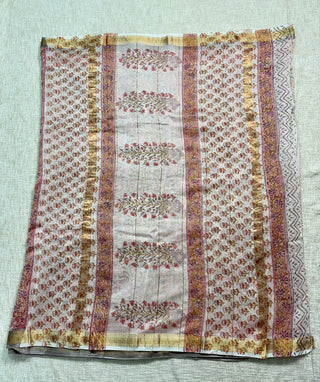 Maheshwari Silk Saree with Unstitched Blouse Piece