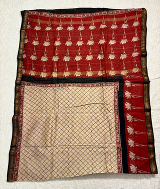 Maheshwari Silk Saree with Unstitched Blouse Piece