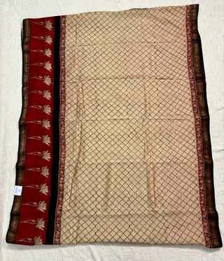 Maheshwari Silk Saree with Unstitched Blouse Piece