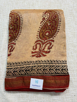 Maheshwari Silk Saree with Unstitched Blouse Piece