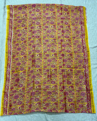 Beige Color Chanderi Silk Saree with Zari Border and Unstitched Blouse Piece