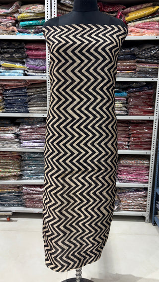 Handblock Chanderi Suit Material with Chanderi Dupatta(Lining Included)