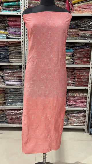 Handblock Chanderi Suit Material with Chanderi Dupatta(Lining Included)