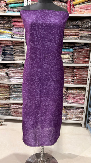 Handblock Chanderi Suit Material with Chanderi Dupatta(Lining Included)