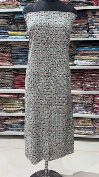 Cotton Handblock Office Wear Suit fabric with Kota doria Dupatta